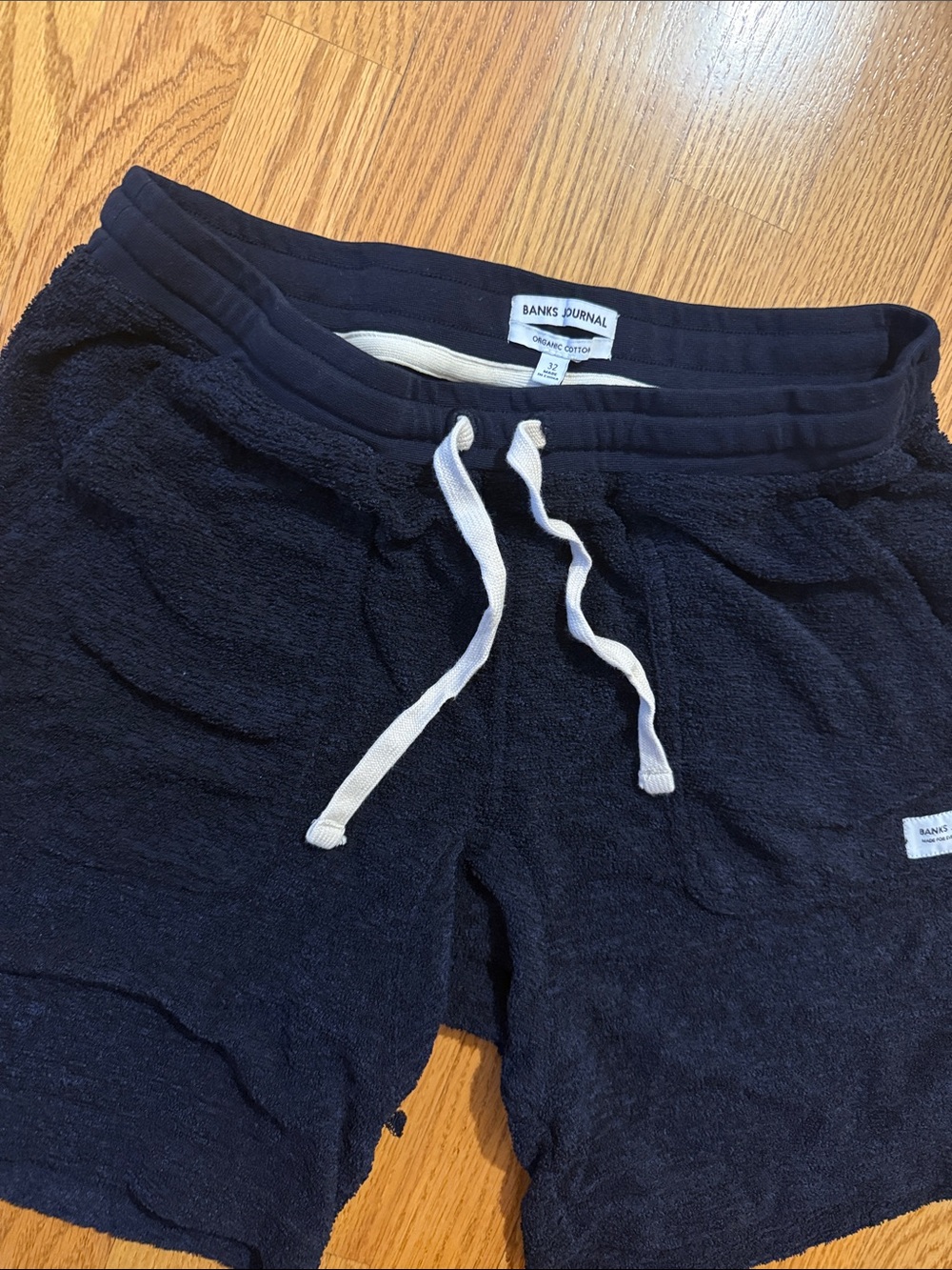 Banks Journal Men's Navy Terry Hybrid Shorts with Drawstring